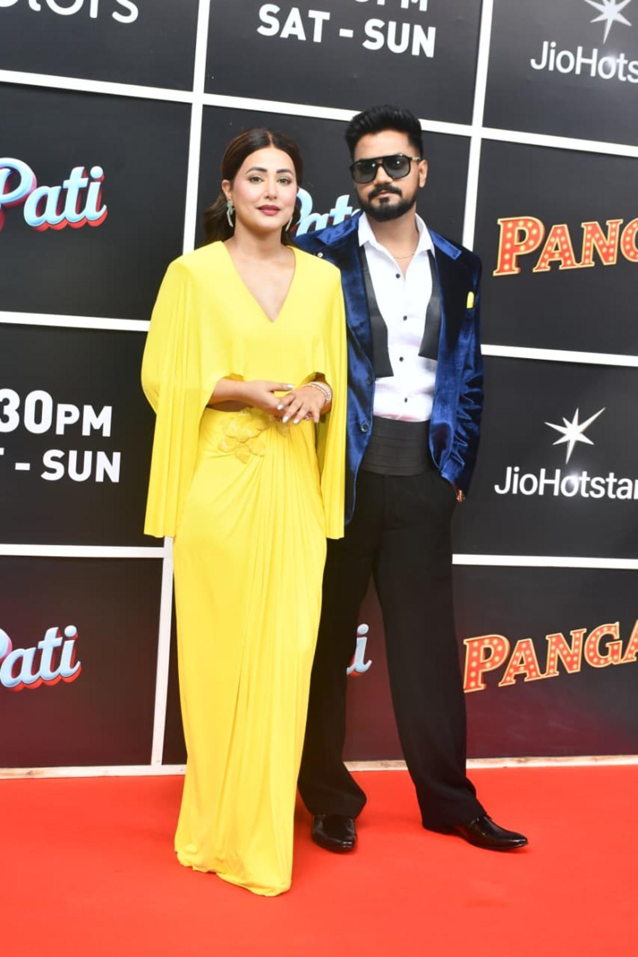 Hina Khan was accompanied by her husband Rocky Jaiswal at the Pati, Patni aur Panga event in the city.
